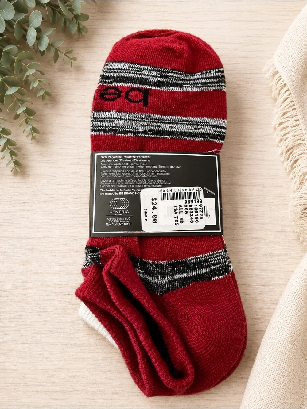 bebe Women's No-Show Socks - Pink & Gray (6 Pack)